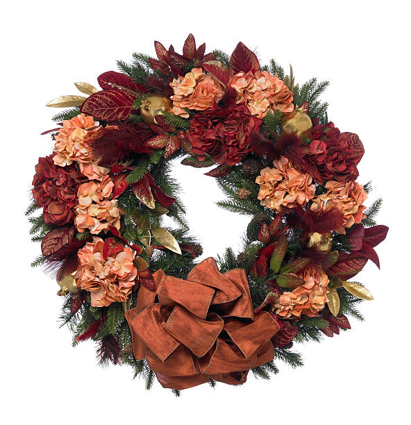 istock Autumn Wreath on a white background 182447380