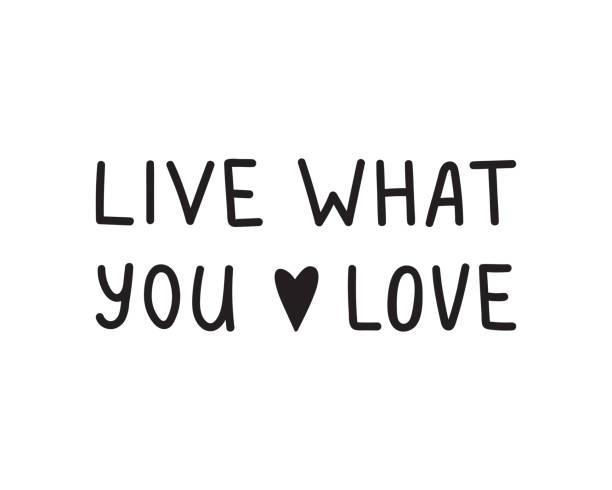 istock Live what you love. Hand drawn lettering phrase, quote. Vector illustration. Motivational, inspirational message saying. Modern freehand style words and letters isolated on white background for print 1824533061