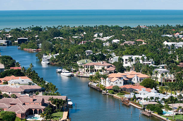 Waterfront Homes stock photo