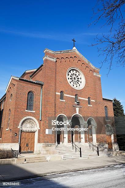 Romanesque Church In A West Side Chicago Neighborhood Stock Photo - Download Image Now