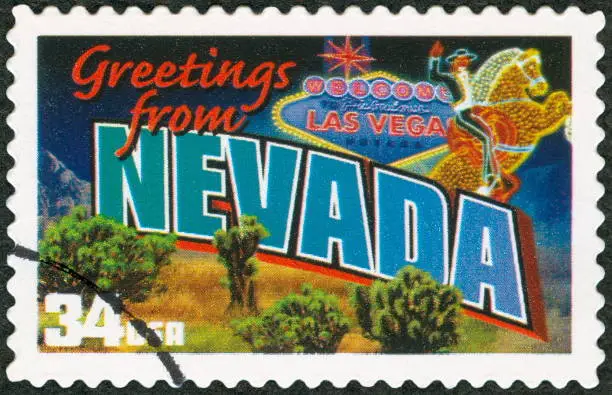 Photo of A 34 cent Las Vegas Nevada postage stamp