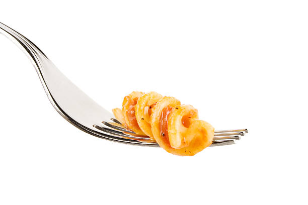 Fork with fusilli stock photo