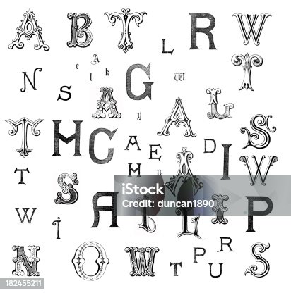 istock Retro Alphabet Letters 182455211