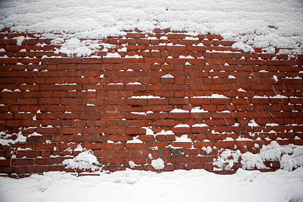 snowy wall stock photo