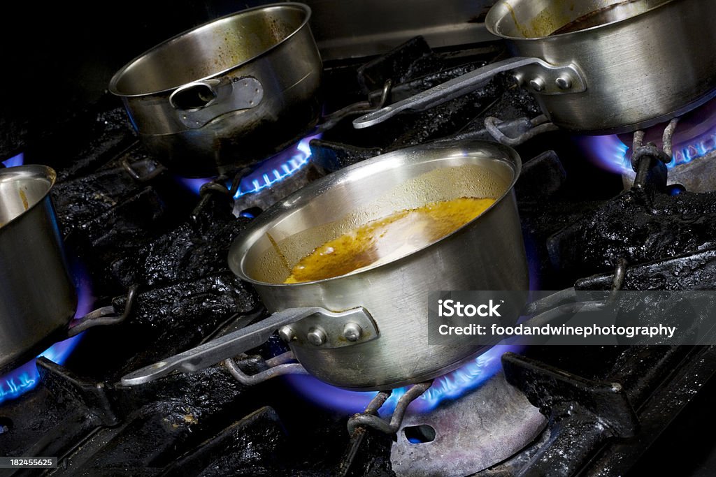 Culinária com gás - Foto de stock de Boca do fogão royalty-free