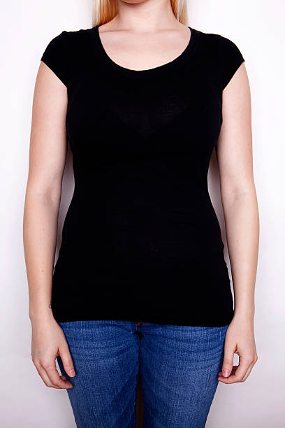 istock Blank Black T-Shirt on Woman 182456050