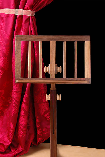 istock Red Curtain Music Stand 182456217
