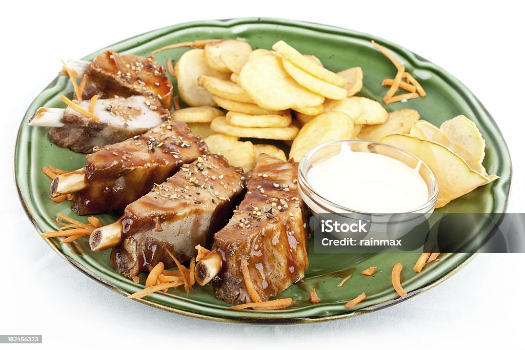 Sparerib Sparerib with BBQ sauce. American Culture Stock Photo