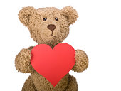 Teddy bear holding a Big Heart
