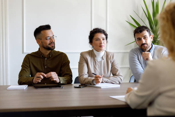istock Human resource team having a job interview with their candidate. 1824565806