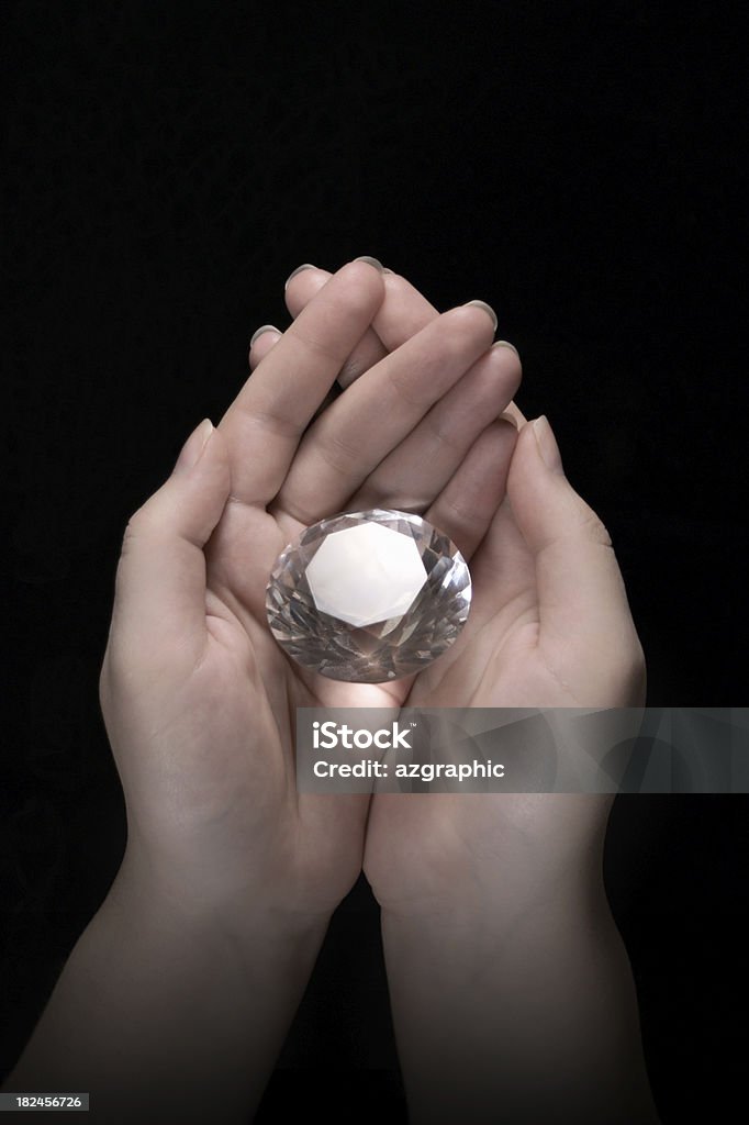 Diamond in the hands. Very big Diamond in the hands. Diamonds - Playing Card Stock Photo
