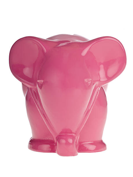 istock Pink elephant coin bank 182457185