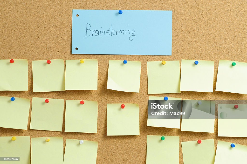 Brainstorming concept with sticky notes Brainstorming concept Adhesive Note Stock Photo