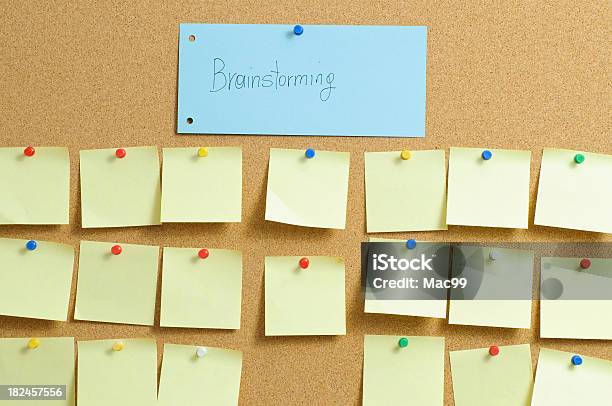 Brainstorming Concept With Sticky Notes Stock Photo - Download Image Now - Adhesive Note, Advice, Announcement Message