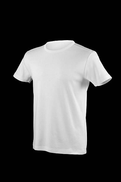 istock white t-shirt isolated on black side view + clipping path 182457726