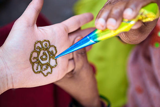 istock Hands with henna - mehndi 182457987