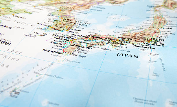 karte von japan - region kinki stock-fotos und bilder