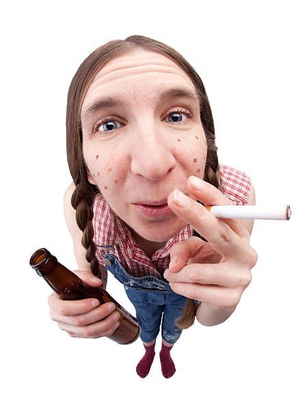 istock Redneck Woman With Cigarette and Beer 182458399