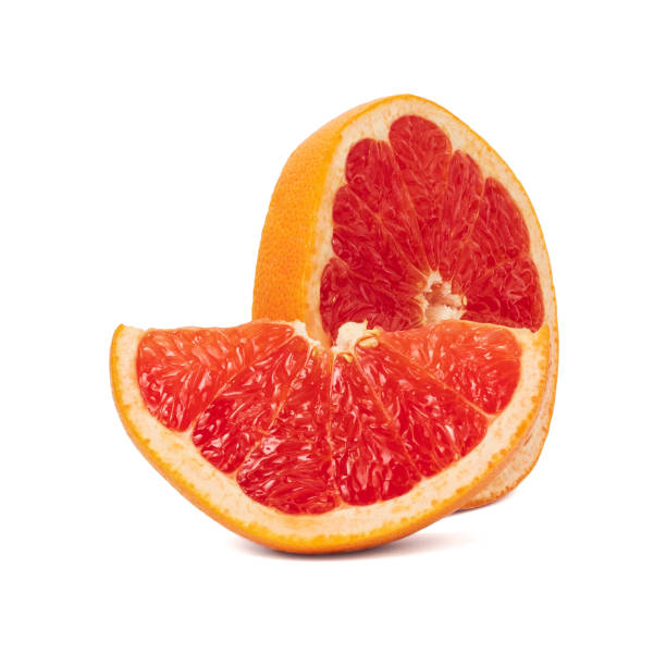 istock Pink ripe grapefruit slice on white isolated background 1824584912