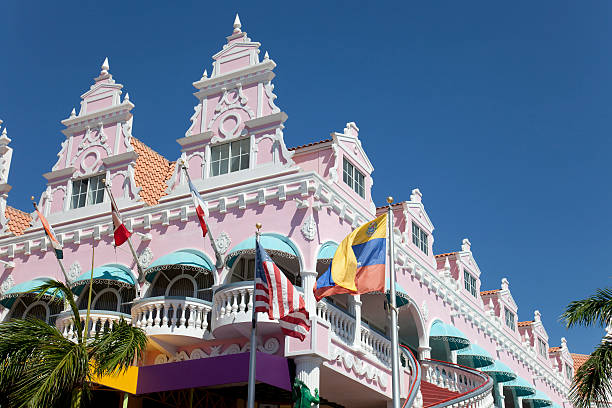 House in Oranjestad stock photo