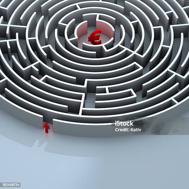 Maze To Euro Stock Photo - Download Image Now - Adult, Business, Concepts