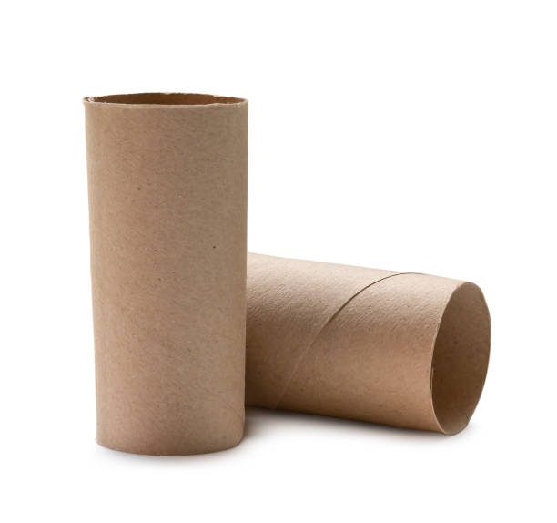istock Front view of tissue paper cores in stack isolated on white background with clipping path 1824591997