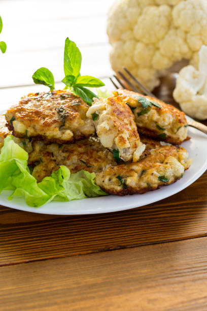 istock cooked vegetarian fried cauliflower cutlets in a plate 1824592529