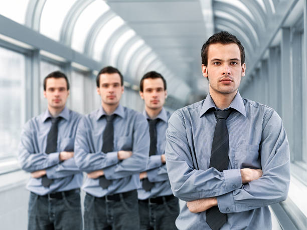 Businessman and clones