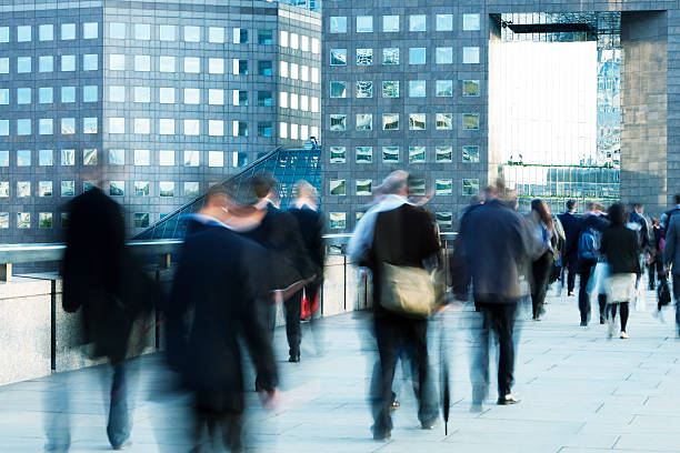 istock Business People Walking to Work in the Morning, Blurred Motion 182459621
