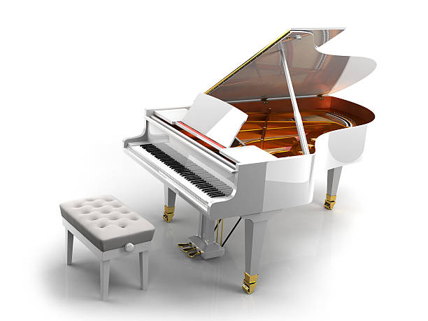 weiße klavier - piano pedal stock-fotos und bilder