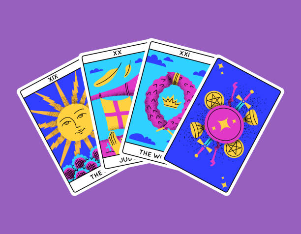 istock Cartoon Color Magical Tarot Cards Major Arcana Set Semicircle. Vector 1824600486