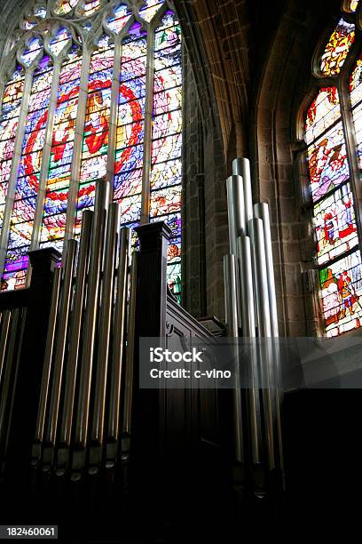 Rank Of An Organ In A Cathedral Stock Photo - Download Image Now - Cathedral, Nantes, Architectural Feature