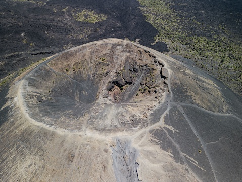 An aerial view of the Paricutin Volcano located in Michoacan, Mexico
