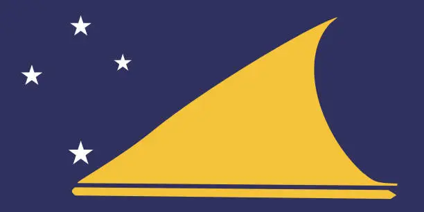Vector illustration of Flag of Tokelau. Flag icon. Standard color. Standard size. A rectangular flag. Computer illustration. Digital illustration. Vector illustration.