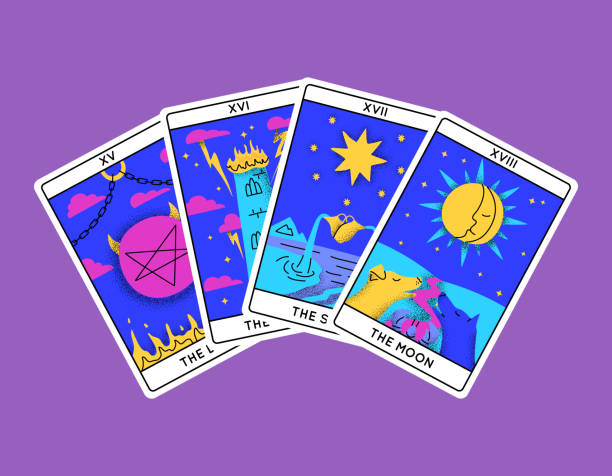 istock Cartoon Color Magical Tarot Cards Major Arcana Set Semicircle. Vector 1824603902