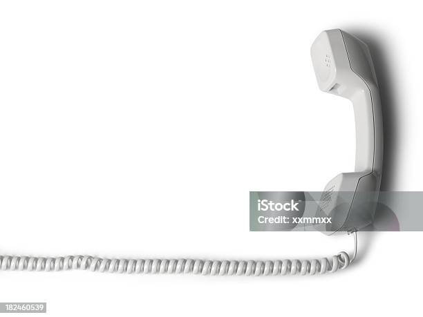 Auscultador De Telefone - Fotografias de stock e mais imagens de A usar um telefone - A usar um telefone, Auscultador de Telefone, Branco