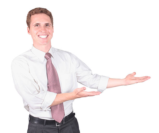 istock Young businessman showing with hands 182461914