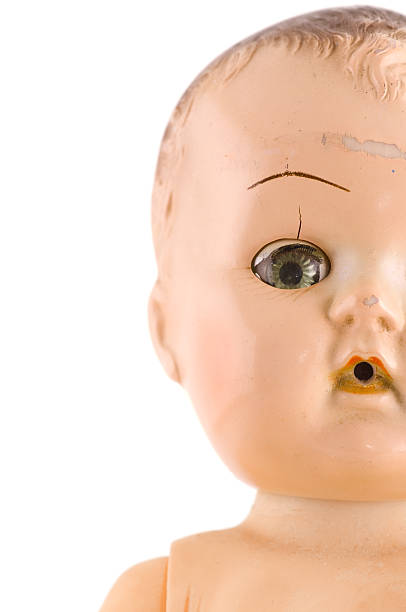 bambola antico testa - occhio di vetro foto e immagini stock