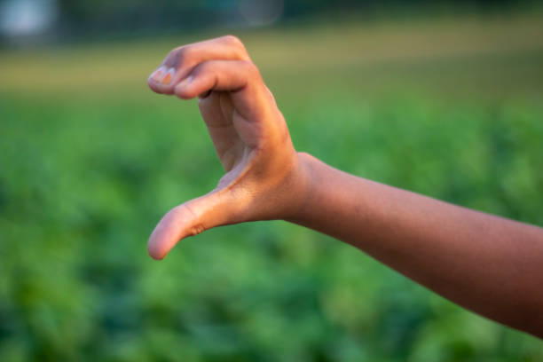 istock A man made a love sign with his hand and blurred background 1824622271