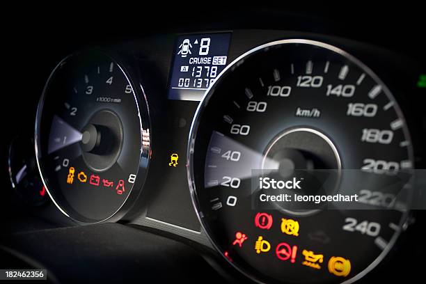 Speedometer And Tachometer Stock Photo - Download Image Now - Car, Dashboard - Vehicle Part, Oil Warning Light