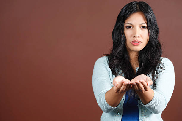 istock Pretty Asian Woman Asking for Donation 182463284