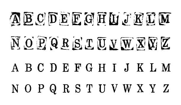 abc-fazer suas próprias palavras com carimbado alfabeto - rubber stamp typescript alphabet letterpress - fotografias e filmes do acervo