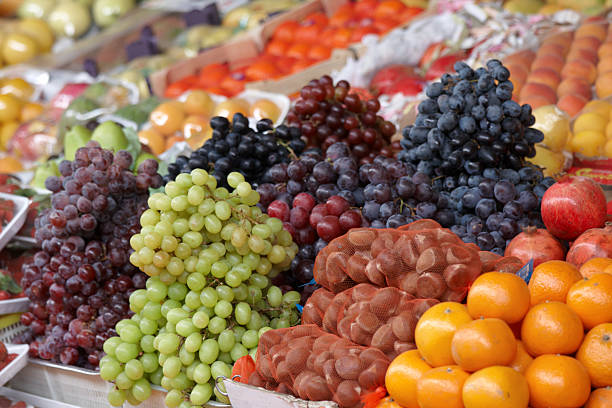 istock Assorted Grapes, Fruits & Vegetables 182463366