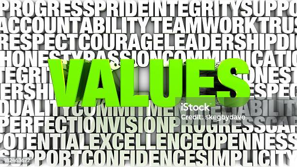 Palavras De Valores - Fotografias de stock e mais imagens de Branco - Branco, Conceito, Cor verde