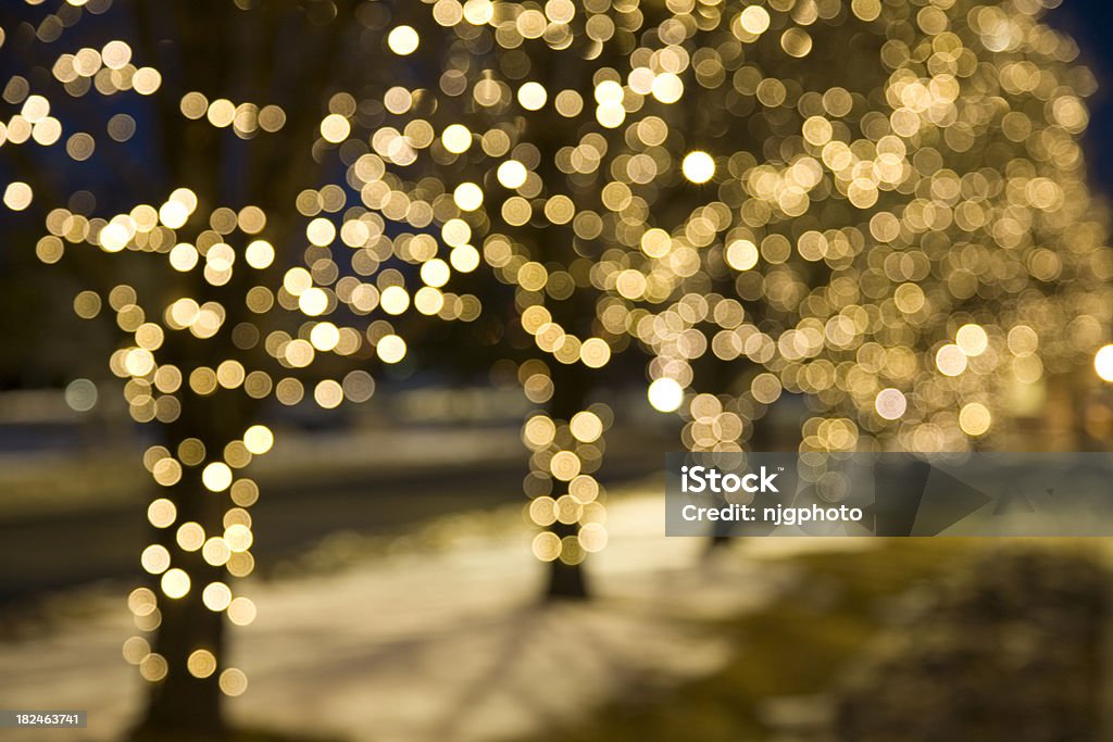 Extreme Unschärfe Weihnachtsbeleuchtung - Lizenzfrei Lichterkette - Dekoration Stock-Foto