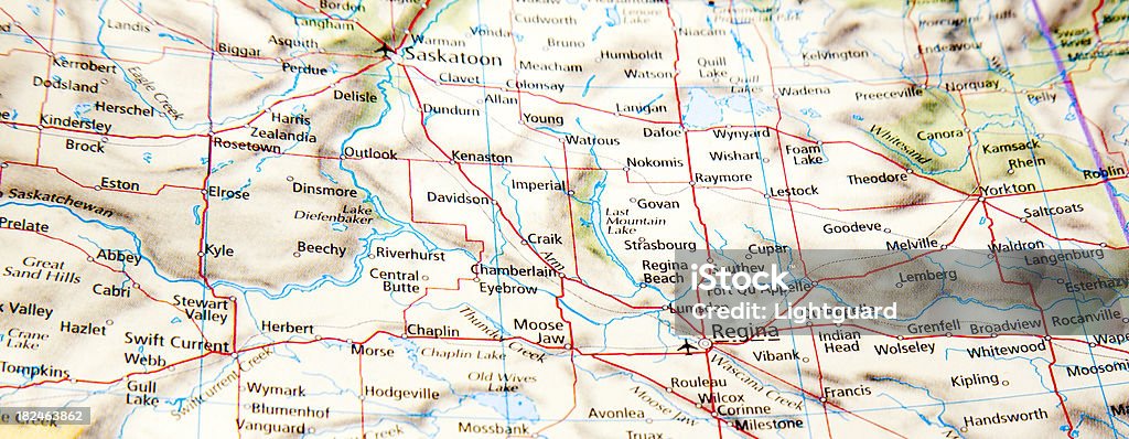 prairie towns map of saskatchewan prairie towns Saskatchewan Stock Photo