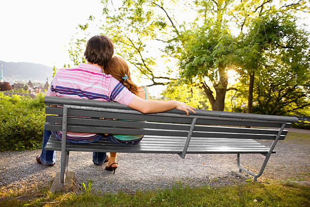istock Couple in Love at Sunset Park 182463883
