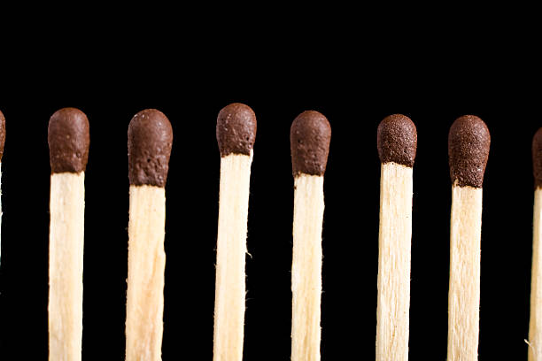 istock Close-up of Safety Matches in Row 182464043