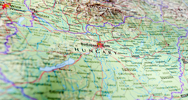 karte von budapest-bereich - hungary budapest map cartography stock-fotos und bilder