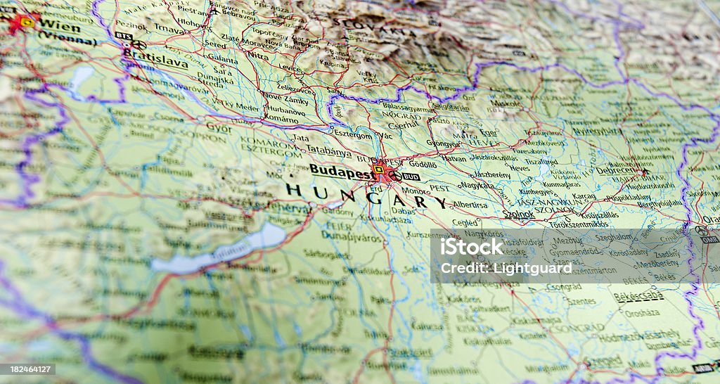 map of budapest area Hungary Stock Photo